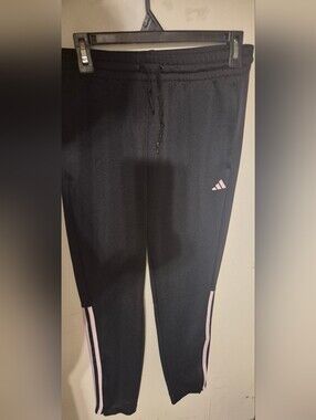 Black & Light Pink Adiddas Track Pants
